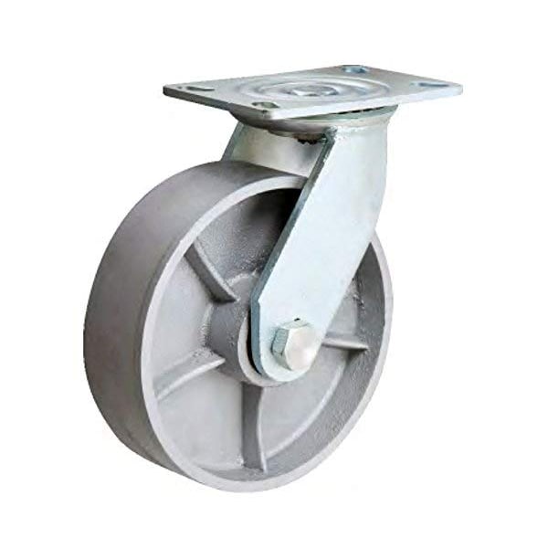 8" Heavy Duty Swivel Caster, 8" Semi Steel Cast Iron Wheel, Brand -